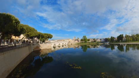 The-Roman-Bridge-of-Tiberius-In-Rimini,-Italy