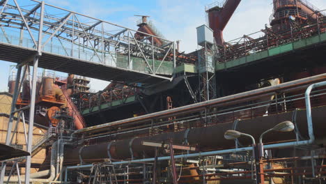 Industry-view-of-famous-Völklingen-Ironworks,-UNESCO-World-Heritage-Site-in-Germany