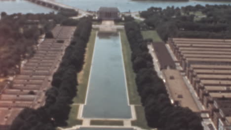 Aerial-View-from-Lincoln-Memorial-Reflecting-Pool-in-a-Sunny-Day-in-Washington