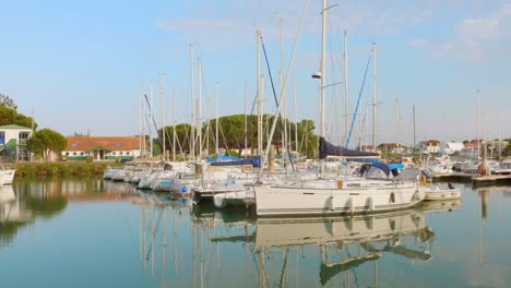 Sailboats-and-motor-yachts-float-on-the-waters-of-Fouras-marina-in-France