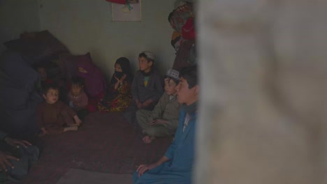 A-poor-Afghan-family-with-children-and-a-newborn-and-widow,-living-in-a-bad-situation-and-looking-for-assistance,-Oprhan-in-need-with-family