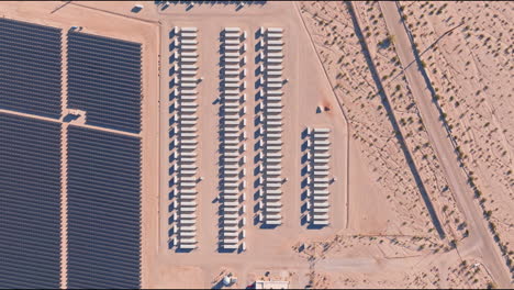 Drone-top-down-view-of-a-US-government-storage-facility-located-in-the-California-desert