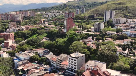 Elevated-view-of-San-Fernando-district-in-West-Cali,-Colombia