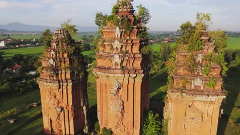 Cham-temple-towers,-Duong-Long,-Vietnam