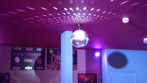 Disco-ball-spinning-at-a-children's-party-discotheque