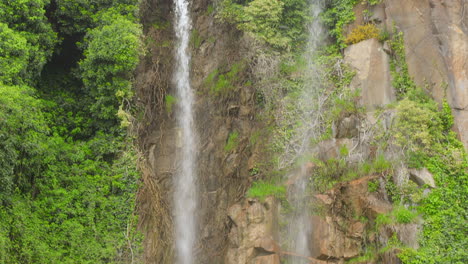 Una-Pintoresca-Cascada-Cae-A-Través-Del-Jardín-Extraordinario,-Un-Sereno-Jardín-Paraíso