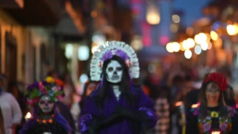 Tradicional-catrina-mexicana,-durante-día-de-muertos