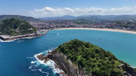 Santa-Clara-island-San-Sebastian-Spain-drone,aerial