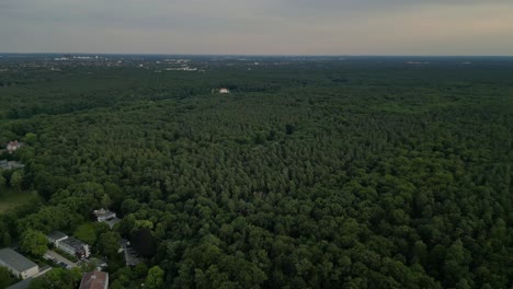 City-blending-with-nature-on-the-shores-of-a-lake,-Berlin-Grunewald-luxury-Mansion-Villas-on-a-lake