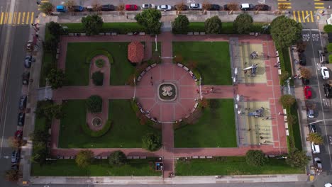 Drone-Shot-of-Huntington-Park,-Nob-Hill,-San-Francisco-USA