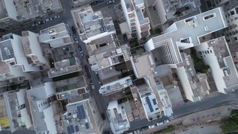 Overhead-View-Of-The-Cityscape-Of-Saint-Paul's-Bay-On-The-Island-Of-Malta