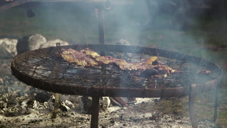 Close-up-of-a-hand-made-grill-for-roasting-meat