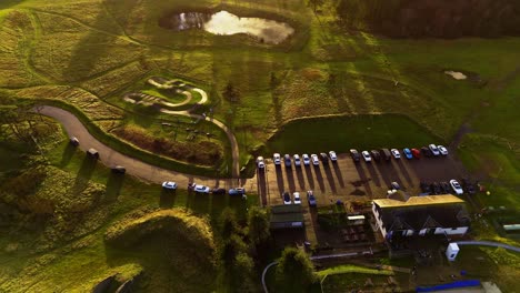 Sunlight-kisses-Welsh-landscape-and-glistens-off-roofs-of-static-vehicles