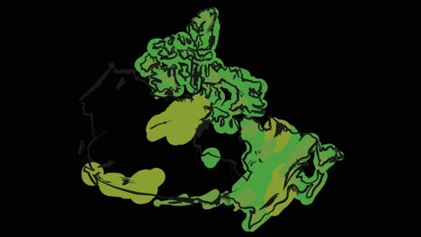 Animated-self-drawing-Canadian-map-in-green-line-art,-with-lines-forming-and-filling-the-map-against-a-black-background