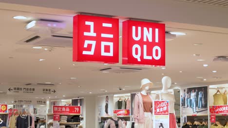 Japanese-clothing-brand-Uniqlo's-logo-is-seen-at-its-store