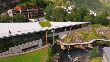 Establishing-Drone-Shot-Above-Norwegian-Fjord-Centre