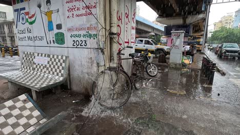 Water-flowing-down-the-bridge-due-to-rain