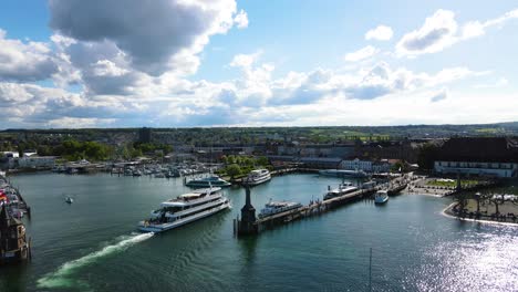 Konstanz,-Hafen,-Germany-Tourism,-Imperia,-Boat,-Habour