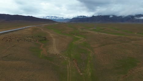 Aerial-view-of-the-Green-Mountains-and-peaceful-nature