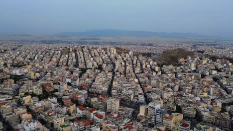 Athen,-Hauptstadt-Griechenlands,-Luftbilddrohne,-Panoramablick-Auf-Die-Städtische-Stadtlandschaft