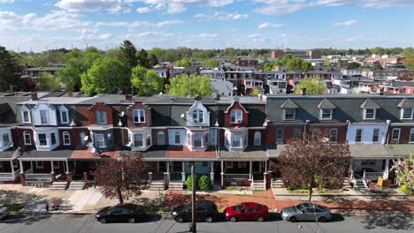 Charming-american-neighborhood-with-Porch-and-parking-cars