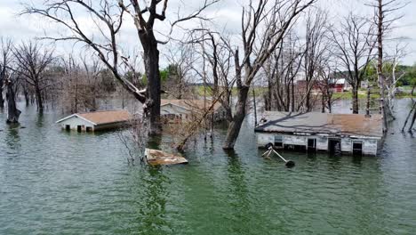 Flooding,-Natural-Disasters,-Homes-Submerged-In-Water