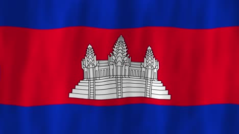 Cambodia-flag-country-animation-3D-symbol-design-waving-in-wind-movement-national-patriotism-world-culture-emblem-banner-Asia-red-white-blue