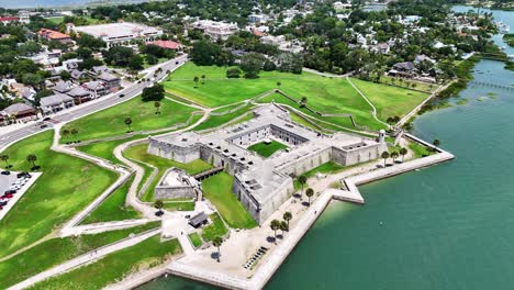 Breite-Statische-Drohnenaufnahme-Des-Castillo-De-San-Marcos