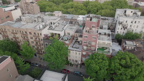 Aerial-view-of-apartments-in-Williamsburg,-Brooklyn