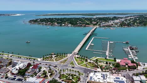 Drone-shot-of-The-Bridge-of-Lions-in-St