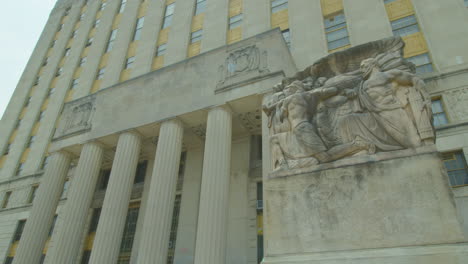 Wide-Pan-Right-of-the-Bronx-County-Courthouse-Exterior