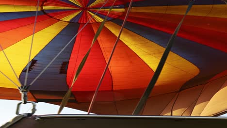 Hot-Air-Balloon-Flight-Burner-Close-Up-on-Africa-Safari,-Fire-Burning-Close-Up-on-Hot-Air-Balloon-Ride-Over-Savanna-on-Luxury-African-Safari-Holiday-Vacation-in-Maasai-Mara-in-Masai-Mara-in-Kenya