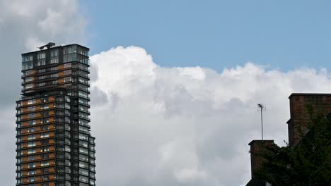 View-up-towards-Principal-Tower,-London,-United-Kingdom