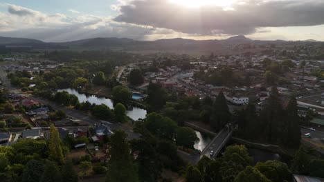 Meander-River-in-Deloraine-Town-during-cloudy-day-with-sun-rays