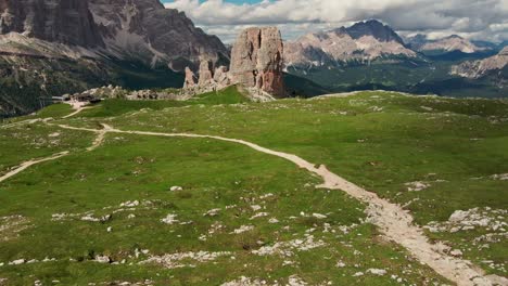 Explore-Cinque-Torri:-drone-views-of-the-Dolomites