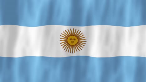 Bandera-De-Argentina,-País,-Animación,-Símbolo-3D,-Diseño,-Ondeando-En-El-Viento,-Movimiento,-Patriotismo-Nacional,-Cultura-Mundial,-Emblema,-Bandera,-América-Del-Sur,-Sol,-Blanco,-Azul