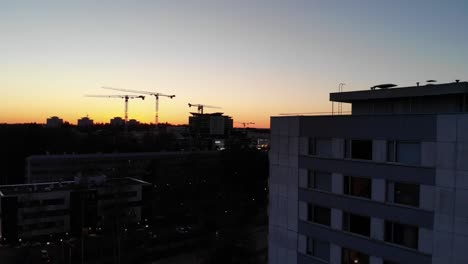 Drone-footage-of-high-rises-in-Tapiola,-Espoo,-Finland