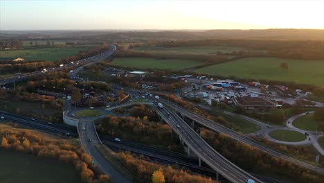 Timelapsed-video-taken-in-the-morning-where-the-motorway-is-getting-busy