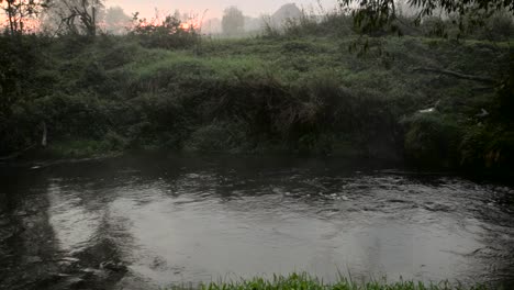 A-Peaceful-Stream-By-The-Beautiful-Landscape-Of-Zlotoryja,-Southwestern-Poland---Wide-Shot