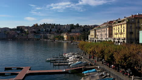 Panoramic-view-of-the-city-of-Lugano-and-its-lakefront-on-a-beautiful-sunny-October-day