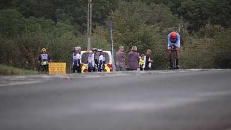 Northallerton,-Yorkshire,-Reino-Unido,-25-De-Septiembre-De-2019:-Contrarreloj-Individual-Masculino-De-élite-De-La-UCI,-Campeonato-Mundial-De-Ruta:-Corredores-En-La-Carretera-A-3-Km-Del-Inicio