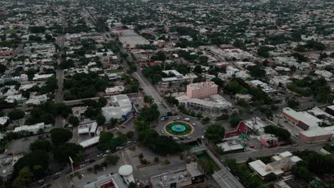 Orbital-view-of-the-city-of-Mérida,-mexico