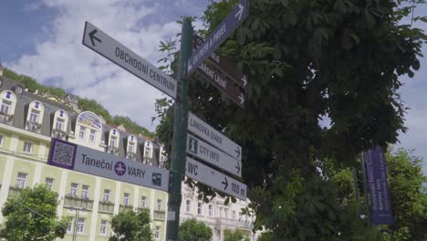 Prague-Direction-and-Information-Street-Signs-on-Streets-in-Czech-Republic