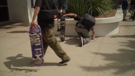 Skateboarders-spray-painting-during-a-protest