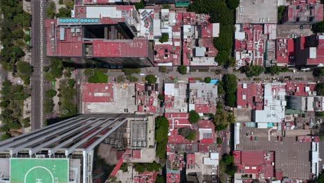 Aerial-plan-view-wide-angle-establishing-shot-of-reforma-buildings-at-day