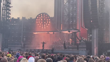 Hand-held-Footage-Of-Rammstein-Performing-On-Stage-In-Estonia