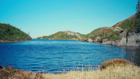 Scenic-View-Of-Lake-In-Indre-Fosen,-Norway---Wide-Shot