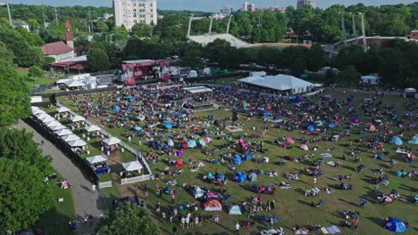 Above-View-Of-Piedmont-Park-During-The-Free-Jazz-Festival-Concert-In-Atlanta,-Georgia,-USA