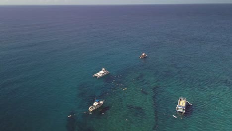 Vista-Aérea-De-Nadadores-Haciendo-Snorkel-En-Aguas-Hawaianas-En-Un-Día-Soleado-2