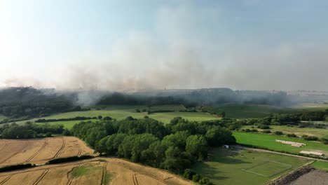 Forest-fire-filmed-at-Slapewath-Charltons,-Guisborough-Teesside-just-after-it-broke-out